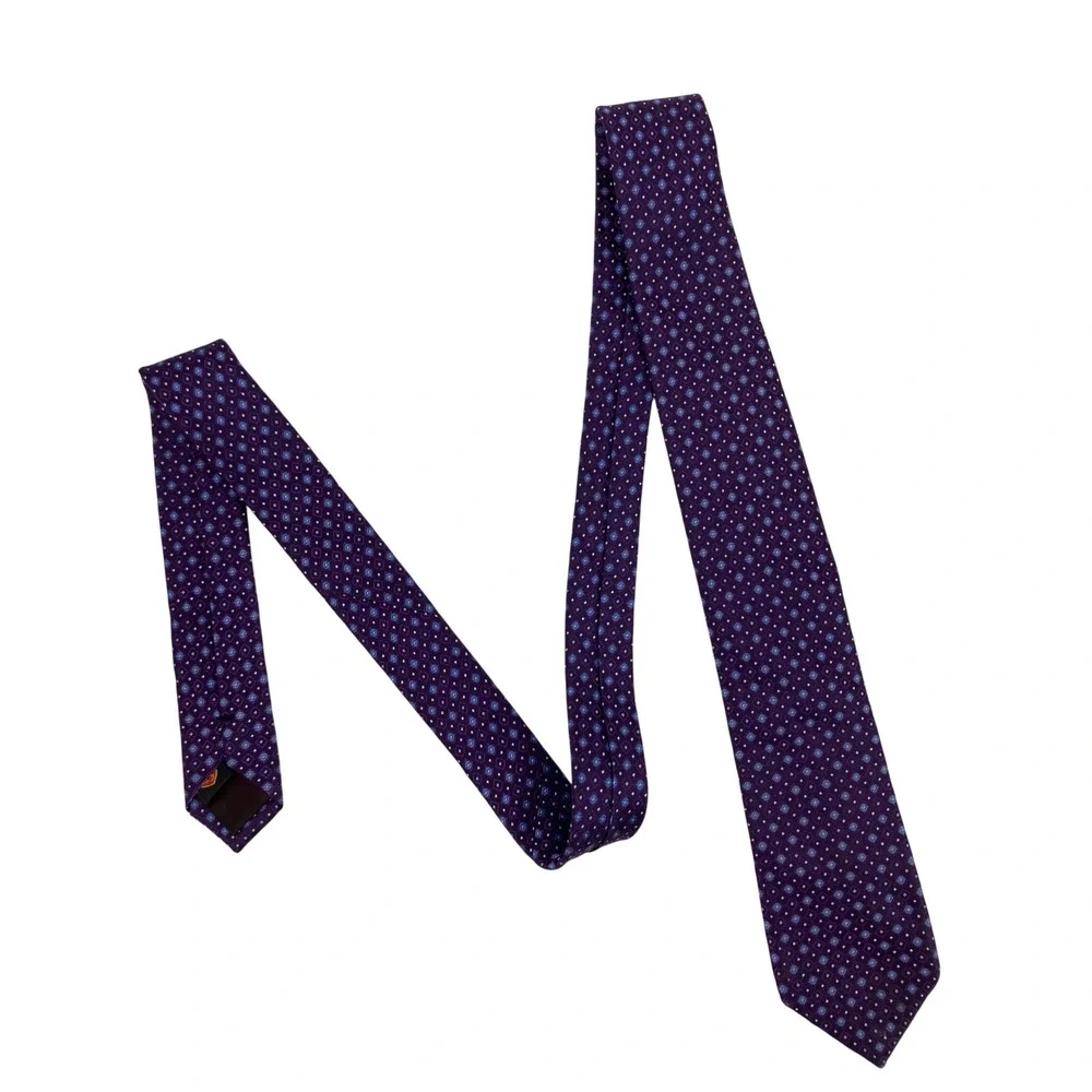 English Laundry Necktie Mens OS Purple Geometric Silk  Medallion Tie 57